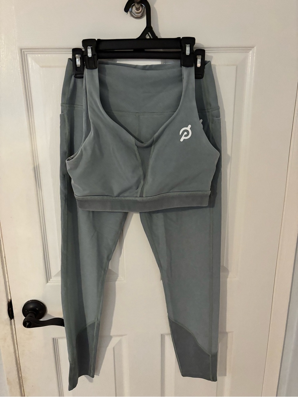 Peloton Sage Green Sports Bra and Leggings Set